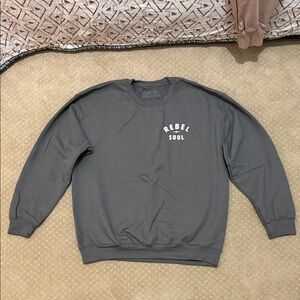 Rebel Soul Crewneck Sweatshirt, Grey, Size L